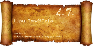 Lupu Tanázia névjegykártya